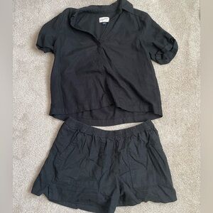 Black matching top and bottom set